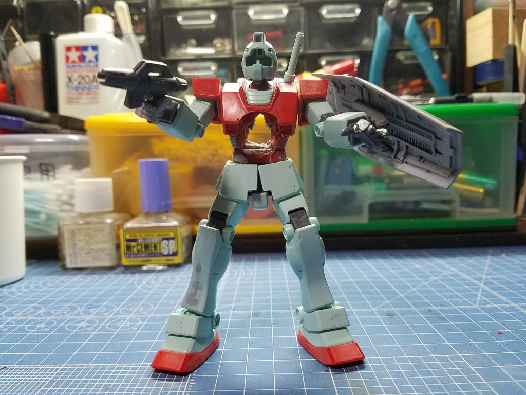 ダメージ胴体の途中、フロント。