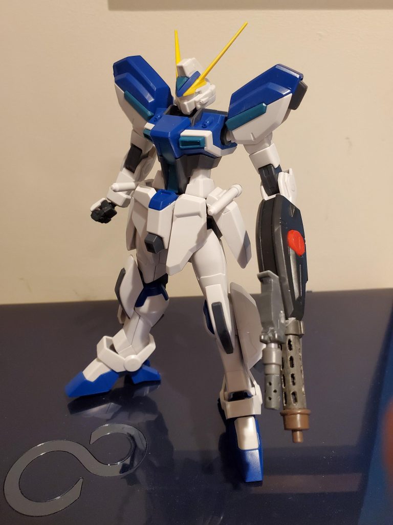左腕はHGバーザムのビームライフルに100mmマシンガン、リーオーのマシンガンを加工したものを取り付け。塗装はMrカラーです
塗ってからクロスボーンア￥ガンダムx0っぽいなと感じました