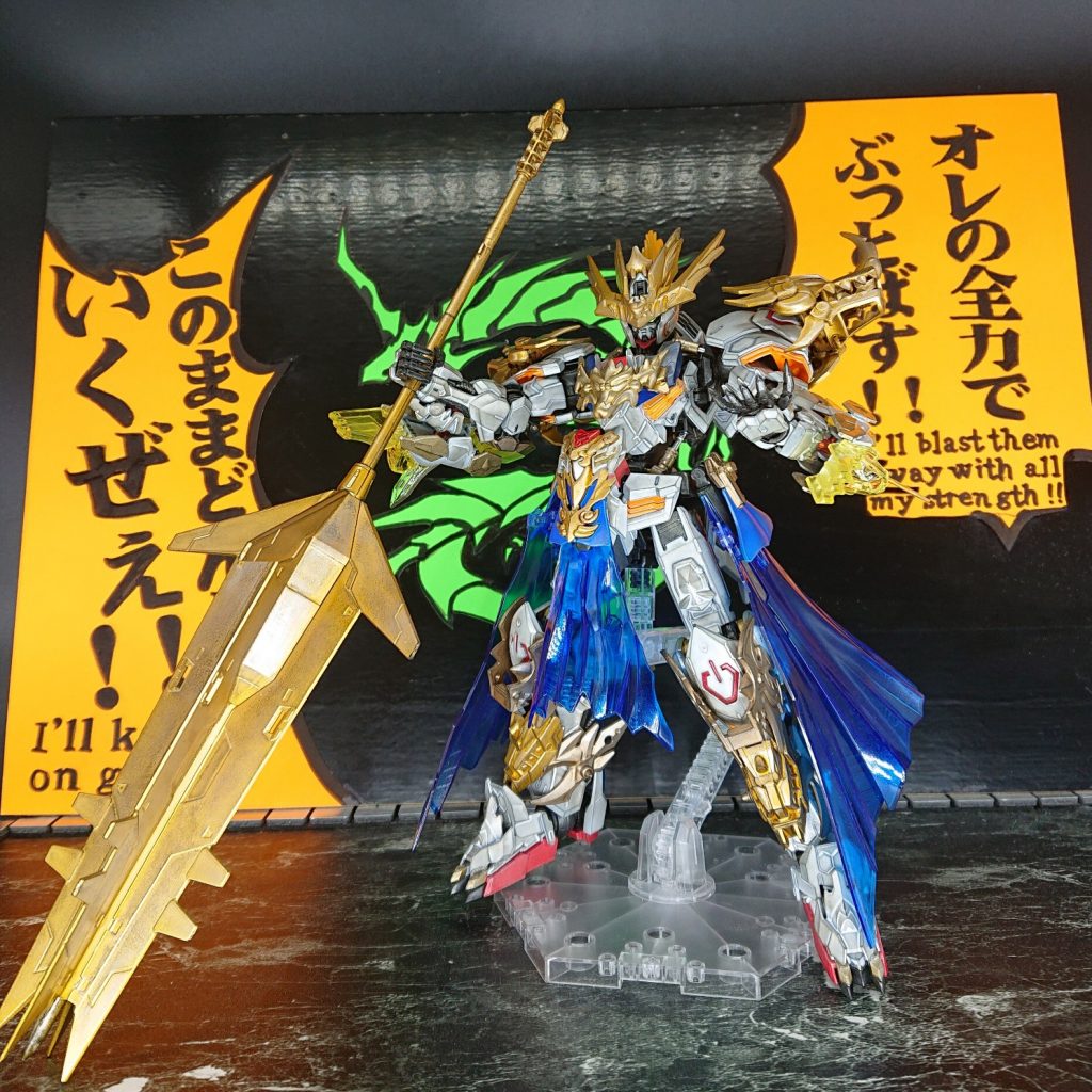 三国創傑伝の馬超バルバトスの説明書マンガを参考に、雰囲気作りのための背景を作ったりしました。