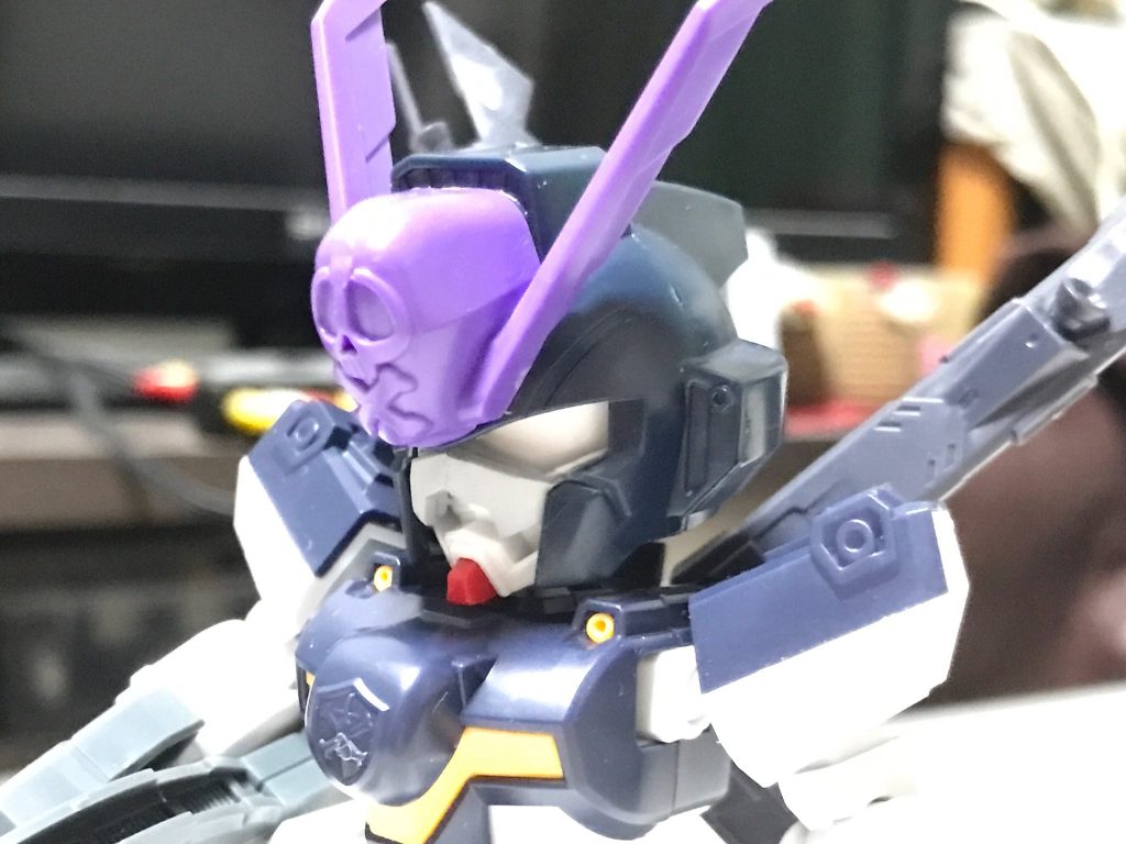 頭部はGジェネキットのX2ヘルメット＋SDCS X1の組み合わせ。
プラ板でマスク形状を変えています。