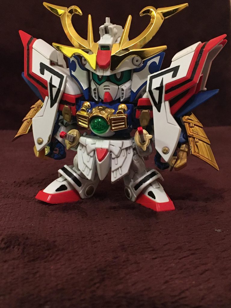 武者形態。
刀は腰に移動。
肩は新世大将軍とbbゴッドガンダムを組みあわせてボリューム出してます。
それに伴って羽織りの付け方を変えました。