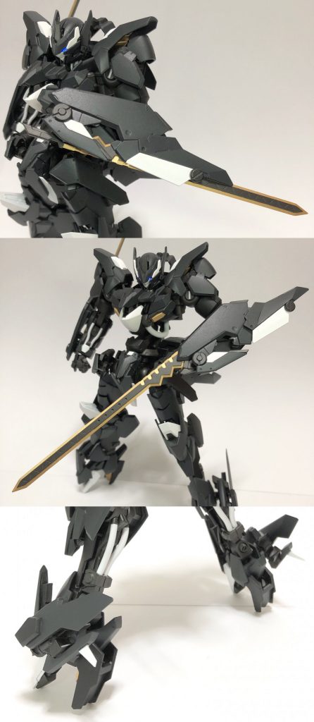 〈ヴァルキュリアシールドⅡ〉 メイン武装の一つ。各部に固定式及び可動式のスラスターが設けられており、シールド自体が推進力を得る事が可能。これにより斬撃方向に推進力を合わせることが可能になり、軽量フレームが故の打撃力不足を補う事に成功しているが、シールド自体の耐久性に関しては従来に比べて低下している。〈ヴァルキュリアブレードⅡ〉 メイン武装の一つ。従来のヴァルキュリアブレードに対し、希少金属を使用した刃面部分を最小限に抑え、刀身全体を高硬度レアアロイの一体構造としたことで切れ味と強度の両立に成功している。〈空戦用姿勢制御ユニット〉 脚部に装備されたオプションユニット。主に重力下での空中戦闘における機動力の向上を目的としている。スラスターによる機動力向上の他、姿勢制御スタビライザーとしても機能する。
〈武装 2〉