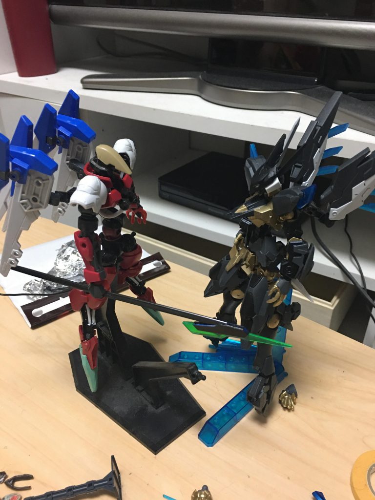 未完成ですが、アヌビスらしき物と一緒に