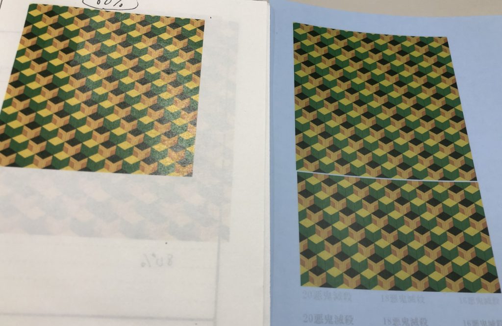 羽織りのデカールを印刷。