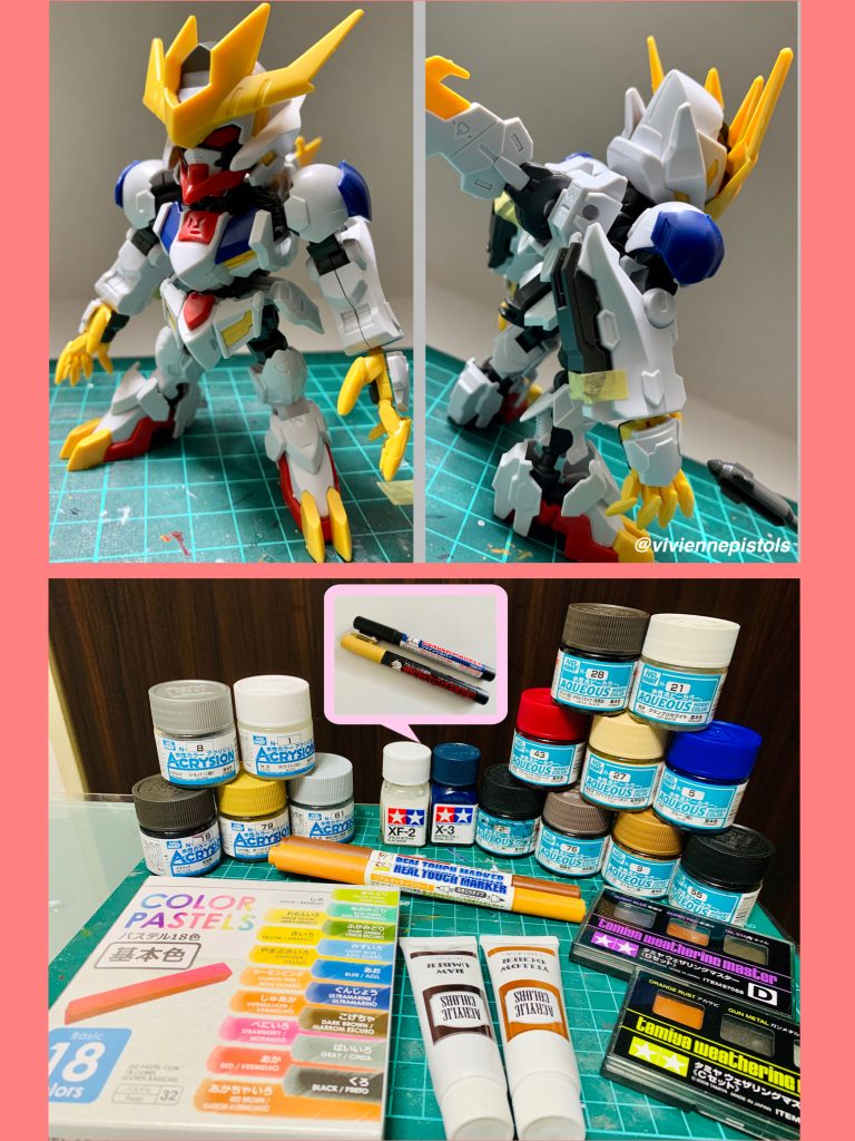 仮組みの状態と、今回使用した塗料等になります。