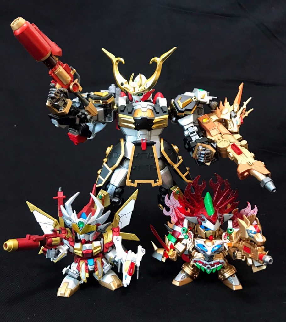 ③天地頑駄無の武具「タネガシマ怒羅轟(ドラグーン)」④千力頑駄無の武具「炎馬力砲(フレイムフォースキャノン)」