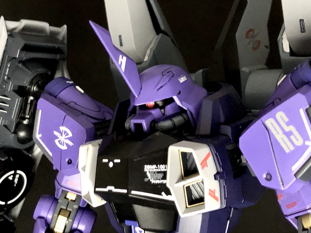 　ザクファントムは一般機のザクウォーリアとは異なり、頭部に追加されたブレードアンテナによって通信、指揮統制、情報処理能力が強化されている。　左肩などに記されたマーキング「RS」は所属艦ルソーを意味している。また、ツバキ自身のパーソナルマーク(椿と刀のデザイン)も存在するが、機体には特に記してはいない。〜製作編〜