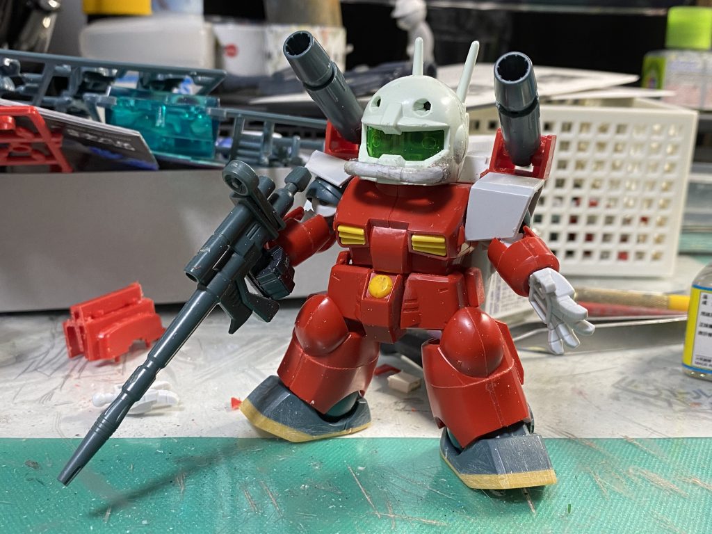 元々は、普通のガンキャノンになるはずが、スレイブレイスを作ったばっかりに…