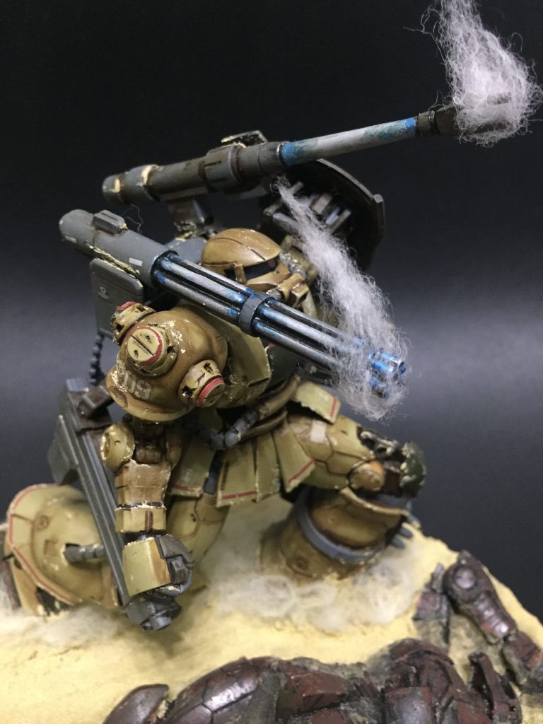 改造点はスパイク、防護盾を変更とダブルキャノンにするためバックパックをプチ改しました。