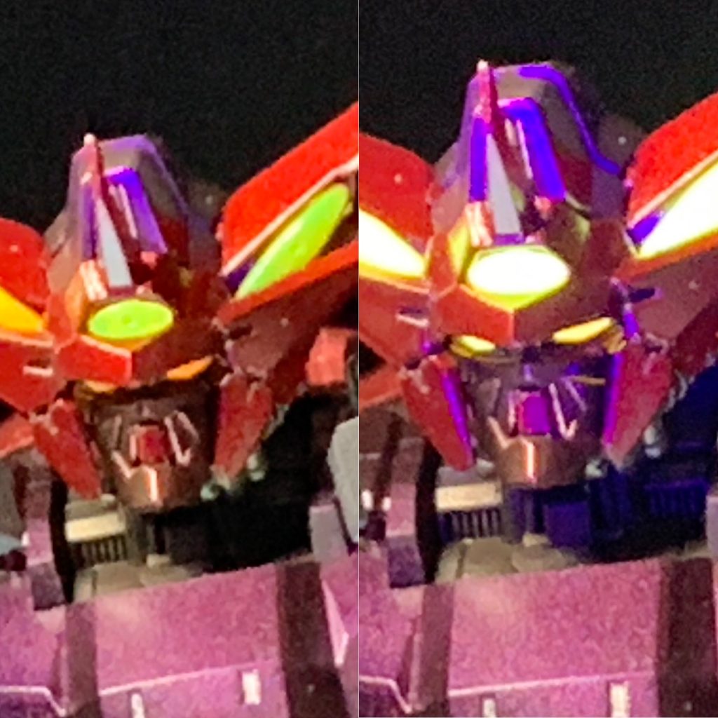 左：UV ライトなし  右：UV ライトあり