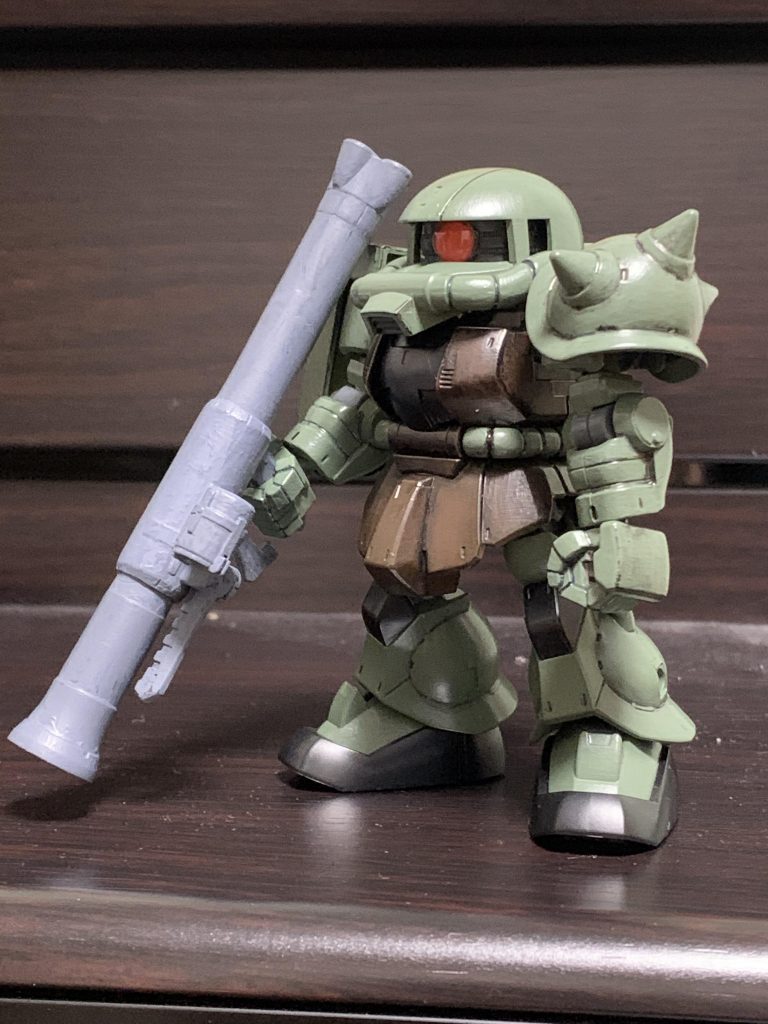 左肩のトゲって格闘用で付いたのだろうけど、あれでMSに体当たりしたらフレーム歪んだりしないのかな？
潰そうか迷ったけど、今回はそのままで。