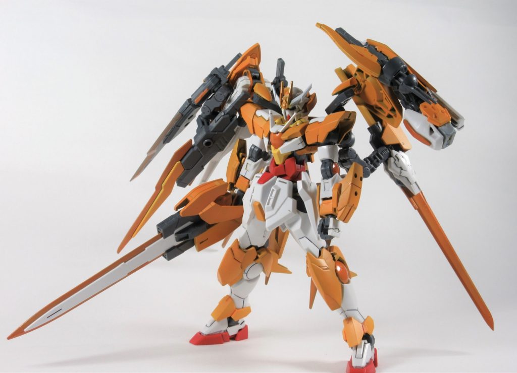 本機はμ'sのリーダーである穂乃果が自分専用機として制作した機体である。
素体にはクアンタを使用しているが、ガンプラバトル用ということもあり対話の為の機体ではなく戦う為の機体となっている。
その為機体コンセプトとしてはフルセイバーに近いがよりタイマン性能に特化した調整がされている。
素の機体の性能と穂乃果の潜在能力が合わさることでまさに最強の機体となる。
また見た目はエクシアよりもダブルオーに近い見た目をしているがこれは好みである