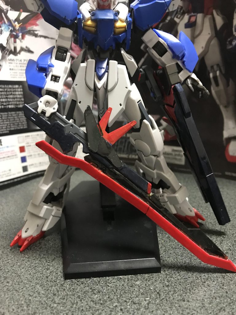 アロンダイト 赫い刀身。デスティニー(ダブルオースカイ)の翼部分組み込んだ翼イメージのヒートアロンダイト