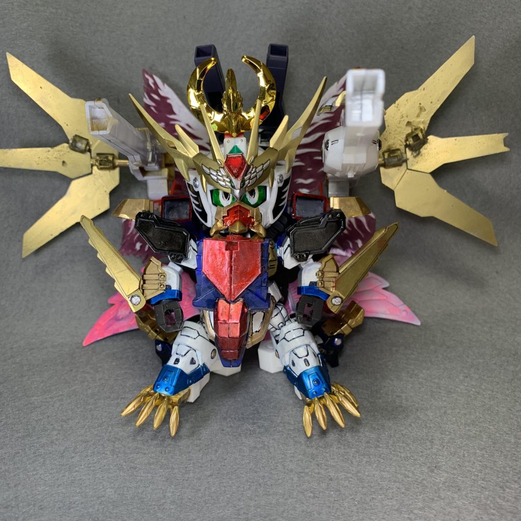 【我道大将軍・墾魂合身形態(ファルコンスペシャル)】
→ダブルエックス+Gファルコン
武者璽威墾魂のデカい頭を鎧にするのは流石に無理があったので本家Gアーマーの機首を代わりにハッタリかましてます(汗