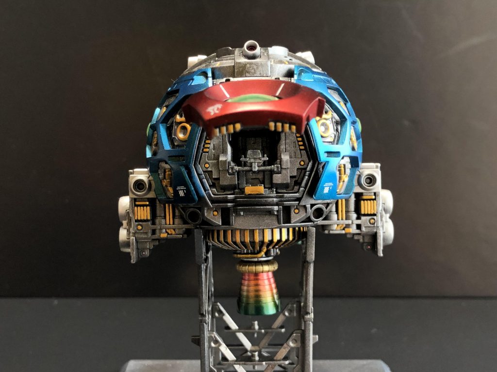 内部フレーム正面から。リターダーを初めて使いました。今まで直塗りでしたので作業がかなり楽になりました。前回のver.kaよりも細かく塗分けました。外装を付けてしまうのが勿体ない感じです😅