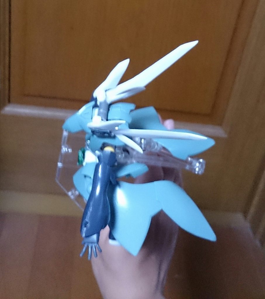 飛び方、通常とは逆向きに翼を展開している