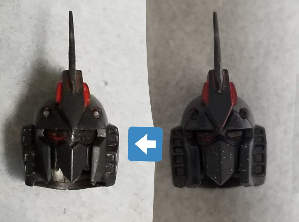 顔は意外と弄ってます(一部赤いのは一時期普通にレッドウォーリアカラーにしようとした名残)