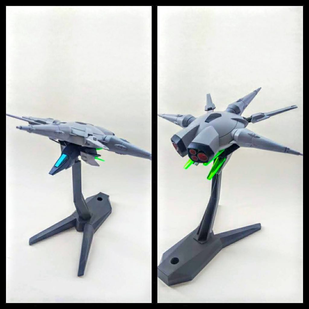 無茶な改造の成れの果てのコアファイターです。
武装が大型Cファンネル2基→小型Cファンネル4基&ドラグーン5基になって大幅に強化されました。多分これだけで大抵のMSは蹂躙できると思います。