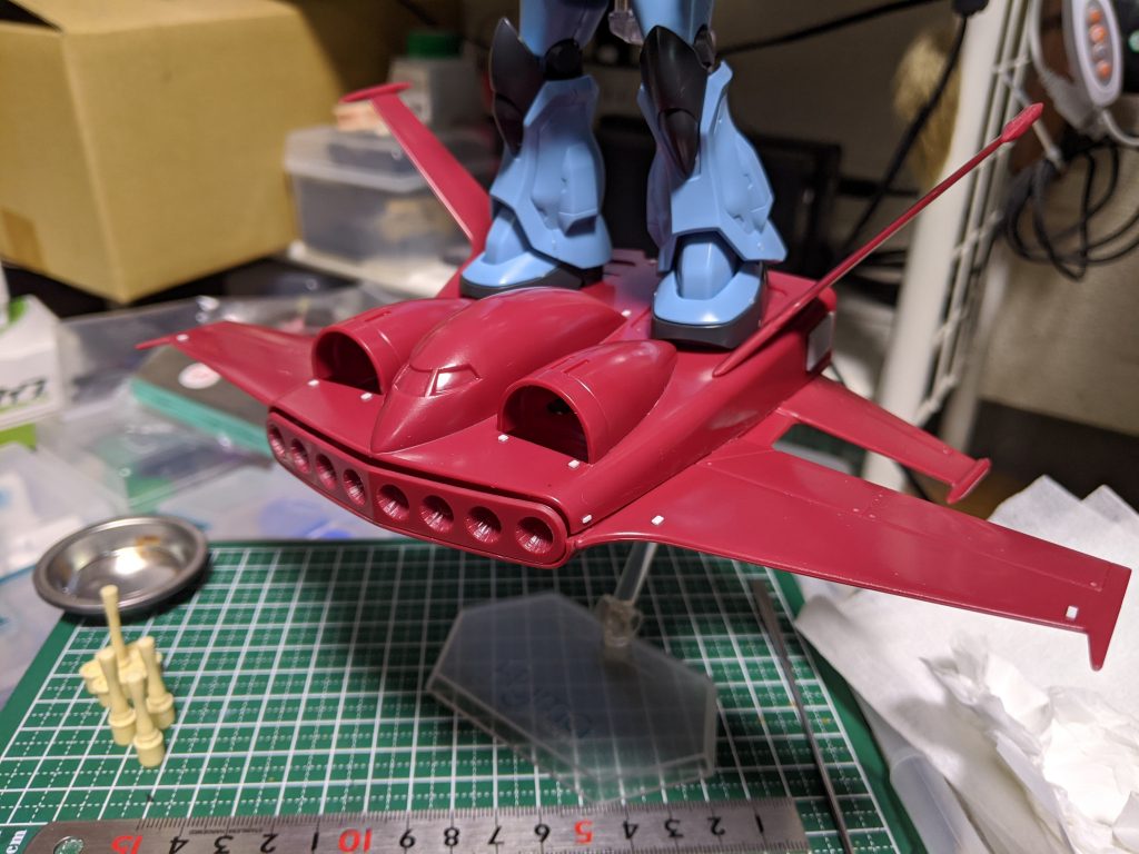 仮組み。
スタンド接続をアクションベースなどに使える3mm穴に変更。
MSの接地面裏にはネオジムも仕込んでみました。