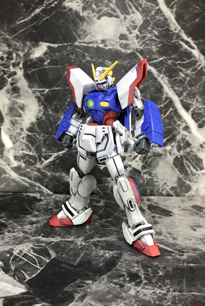 HGのシャイニングのノーマルモードの顔が個人的にはあまり・・な感じだったので、原作に雰囲気が近いと思ったスターバーニングの顔を移植してます。