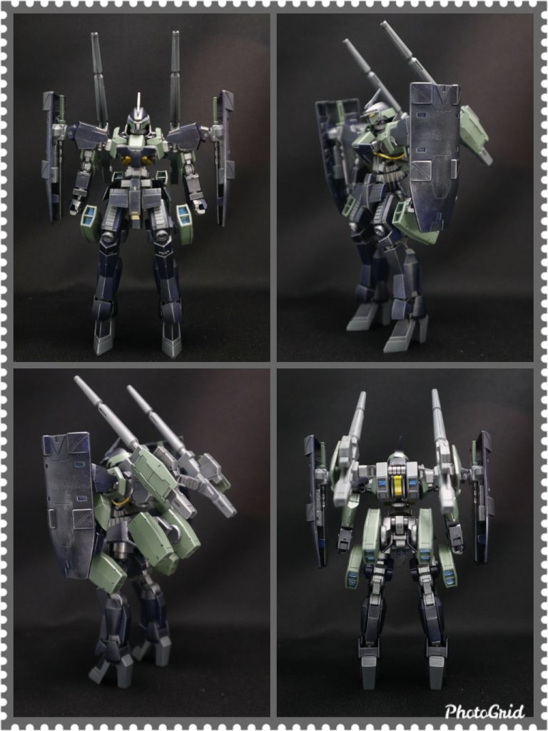 機体を各アングルから。ライフルキャノンと追加ブースターはヴィートルーユニットを利用してます。