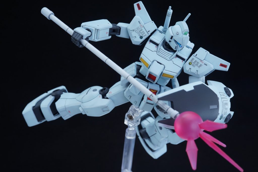 ## ビームジャベリン
ちょっと無理してビームジャベリン!
一年戦争時のRX-78が装備していたし、UCではジムIIIも使ってたんでギリギリイケるでしょ!
特殊射撃的な感じで。