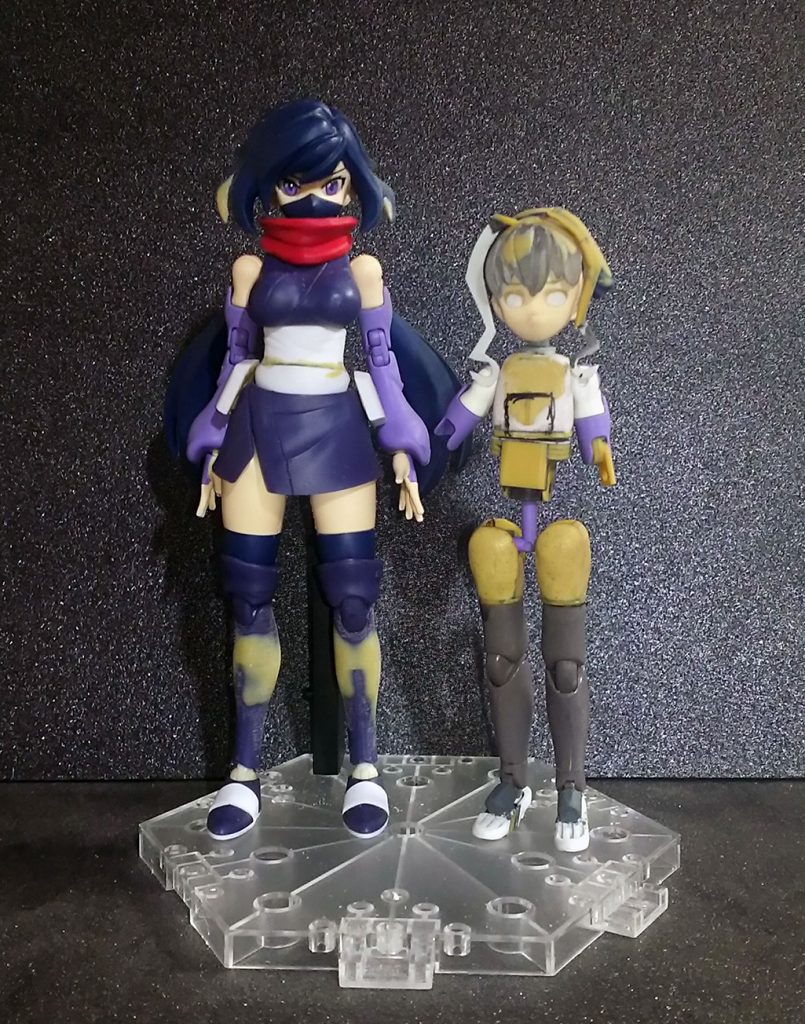 2019年8月末くらいの制作開始当初くらいの途中経過写真
この頃は足にFA:Gのバーゼラルドを短縮したものを使ってますね
胴体から太ももまではプラ板やパテの塊ですね