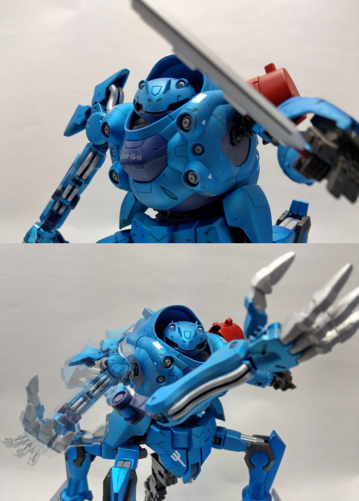 各部アッピルポイント3、鮪以外の武装、刺身包丁と良く洗った爪。みんな、ちゃんと手洗いうがいはしような。自分を水陸両用MAだと思い込んでいるキモいようでキモくないちょっとキモい一般ルッキ変異体寿司職人ガンダムとの約束だぞ。