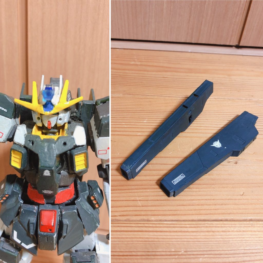 左:NGNバルカン
あまり威力はないため、主に接近してきた敵への牽制に用いられる。
右:GNシールドビット/L
ホルスタービットを改造し、攻撃用のビーム砲を搭載したもの。勿論、元の装備同様、シールド形態、フィールド展開が可能である。