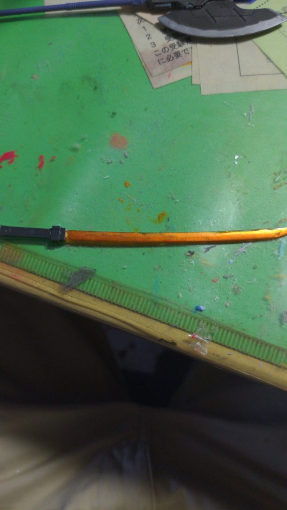 光刃村正、ミスターブシドー専用アヘッドから拝借！！無色だったのでガンダムマーカで塗装