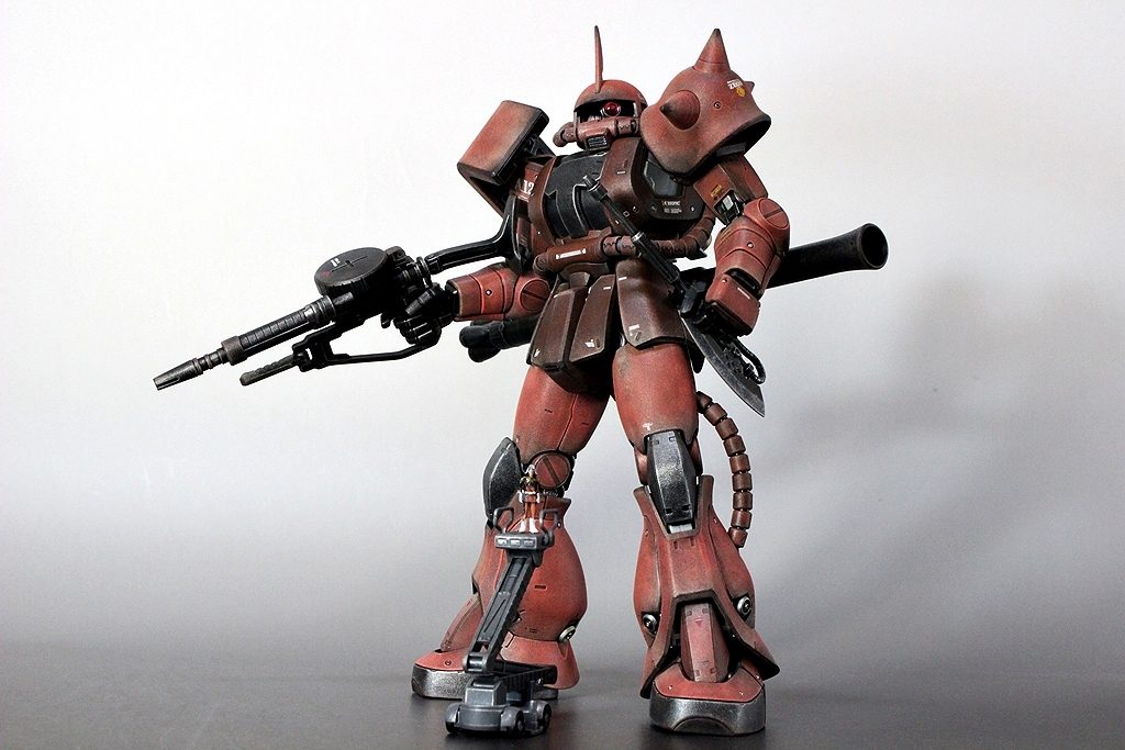 #MG MS06Sシャア専用ザク　ドライブラシ全塗装–2枚目/制作者：matever1.5 まてや