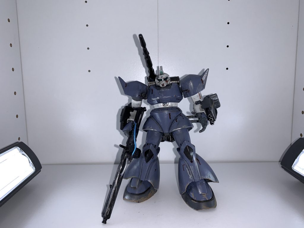 ライフルは昔作ったけどジャンクになってしまったゲルググMシーマ機より。各所プラ板やジャンクパーツ貼ってそれっぽくしてありますw