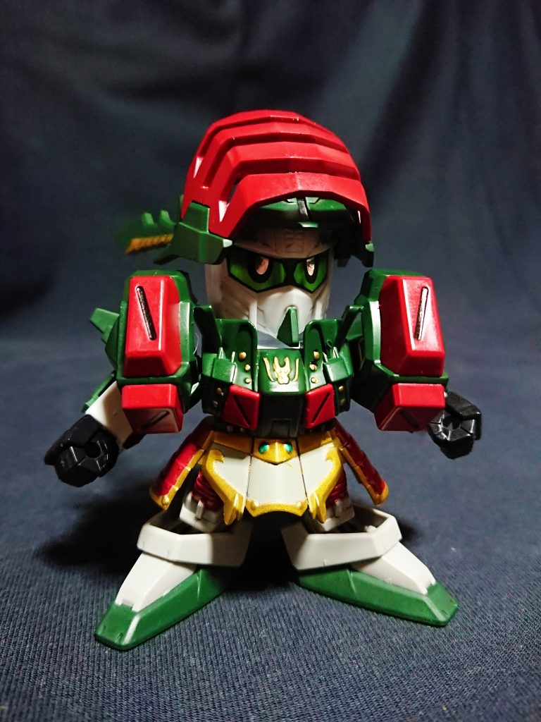 外交も得意とした鄧芝は蜀と呉を取り持ち、孫権からも誉め称えられたと言われています。
フェイスガードを上げるギミックはそのままではもったいないので、連龍牙を外し使者形態としてみました。