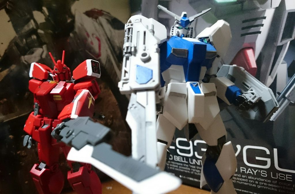 一番最初の愛機・νガンダムヴレイブと

レッドウォーリアのガンブレイドはひょっとしたら、マーキュリーレヴの大剣から取ってるものかもしれないっスねぇ