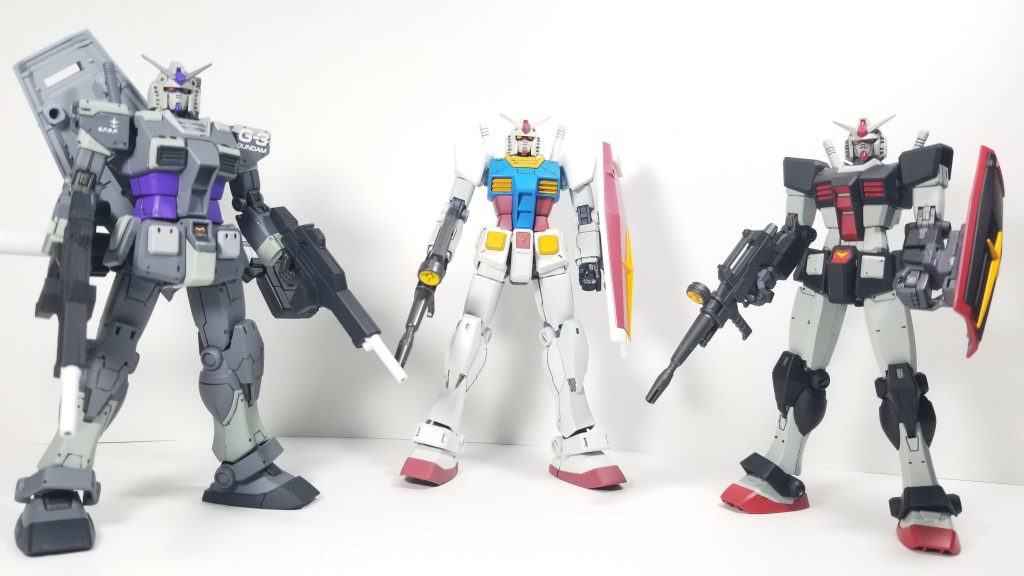 最後にいままで作った、リバイブ、オリジン版の2号機、3号機並べてみました。