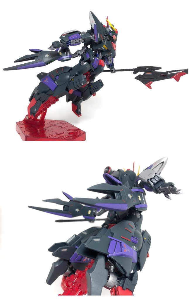 ◆高機動フォーム◆脚部、腰部にブースターを取り付けて高速移動を可能にする。腰部ブースターはフレキシブルに可動し幻惑的な移動で敵機を翻弄する。