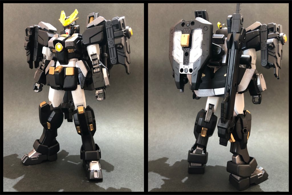 ##  ・クロガネガンダム•近接戦闘形態(基本形態)
ガンダムレオパルドを拠点防衛用•雷操作用に改修し、近接戦闘に特化させた機体。
電気を武器として戦えるように、全身に対電撃用の調整が施されている。
(調整例として本体の各部にコンデンサを設け、電気を自在に蓄積•放出する、など)
また、頭部のアンテナには雷を集約する役割があり、全身で落雷を受けそのまま相手に向けて放出して攻撃することが可能。

…というムチャ設定。
要するに、クロガネ自体が雷の方向転換器になるわけです。

((；ﾟДﾟ))1.21ジゴワットだと！？(そんな単位無いよドク)