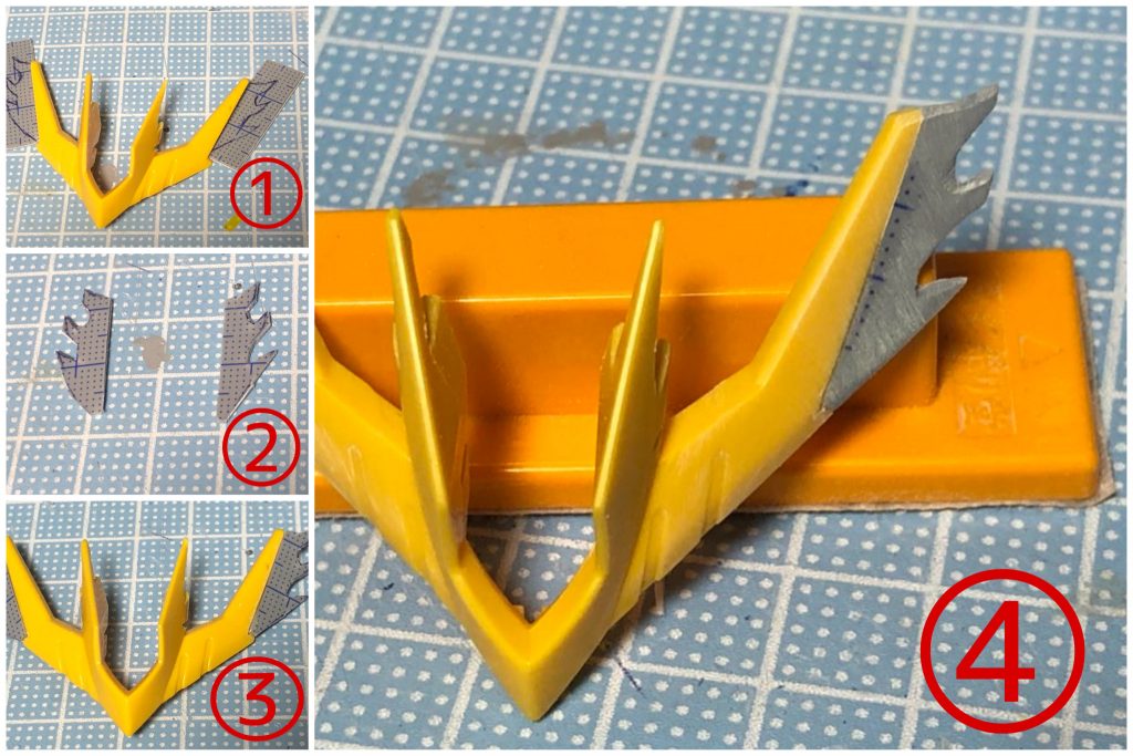 アンテナは前作はパテで作成しましたが今回はSDで面が広いためプラ板からスクラッチしました!!