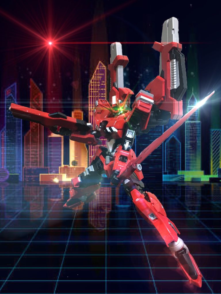 追加装備
「シューティングスターソード(対MSヒートソード)×1」
近接戦闘が想定される戦況で出撃する際に携行する装備。刀身に熱を伝え、敵対するMSの装甲を焼き切る。刀身に伝える熱は本体の排熱をマニピュレーターを通して伝えるものになっており、使用エネルギーの効率化にもつながっている。