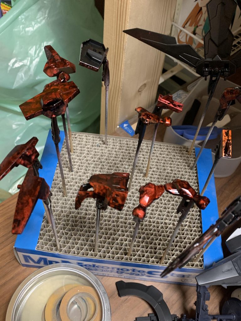 装甲はラップ塗装でコンパウンドで磨きました