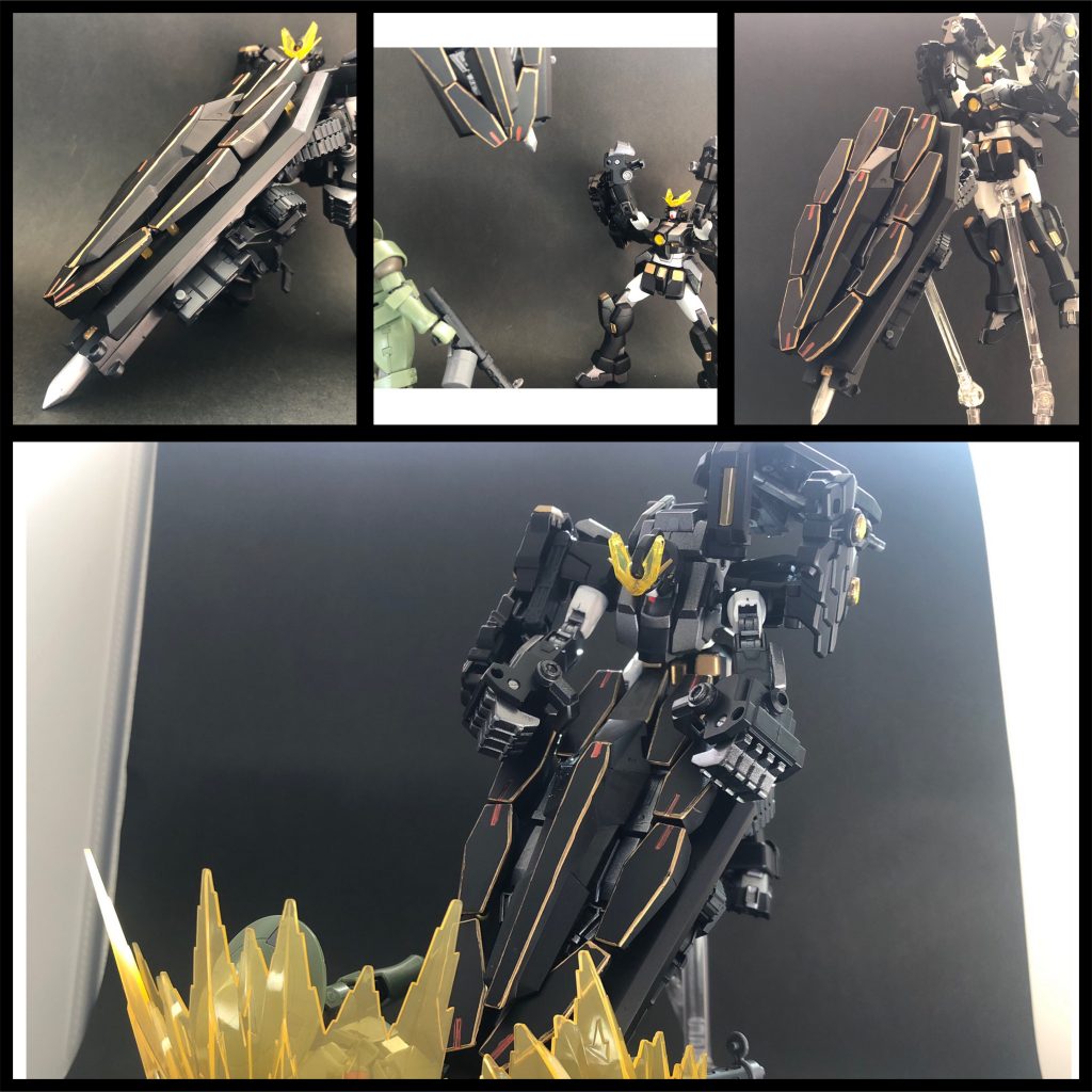 必殺技その2
## 『超重大盾落とし』
盾を上空へぶん投げる
→自分もジャンプ
→敵に向けて落下
→盾に本体の重量を合わせ、敵を圧殺する
→さらにパイルバンカーで追い撃ち

超重い盾を横にして撃ち込むのは難しいかな、ということで上からブッ刺すことに。
今思えば当てるのが難しいような気も…。

それにしても、我ながら物騒な技を考えたものだなぁ…。