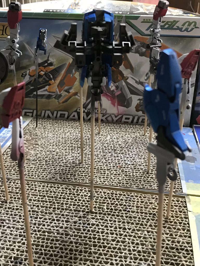 テッカマンスペアー&ペガスⅢ 半光沢スプレー吹き工程