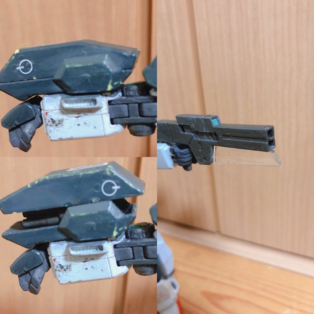 左:NGNガトリングガン
両腕部に装備。実体弾を高速で連射する。近距離で威力を発揮する。
右:GNサブマシンガンⅡ
ケルディムサーガの装備の後継品。ピストルビットをベースにより連射力を重視した設計になっている。ビットとしての機能はオミットされている。