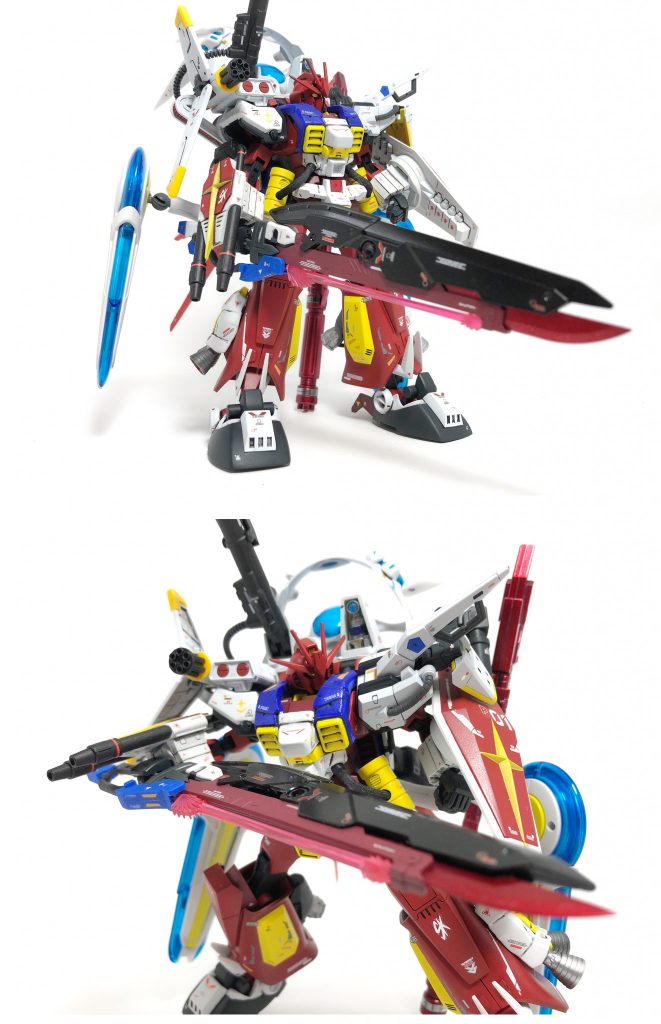 *対艦刀「グラディウスラッシュ」*
パーフェクトストライクの「シュベルトゲベール」とマーズフォーガンダムの「ヒートレヴソード」を組み合わせた対艦刀

重量が増した分、破壊力も増し立ちはだかる敵を両断する！

名前は軍神マルスの武器とされる「グラディウス」の斬撃(スラッシュ)かつ突進(ラッシュ)のダブルミーニング