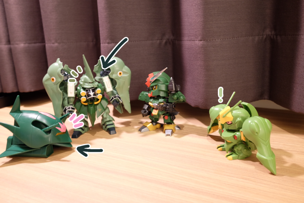 コマンド:この二機の中で、知ってるモビルスーツはいますか
クィン:ええ、知ってるわ