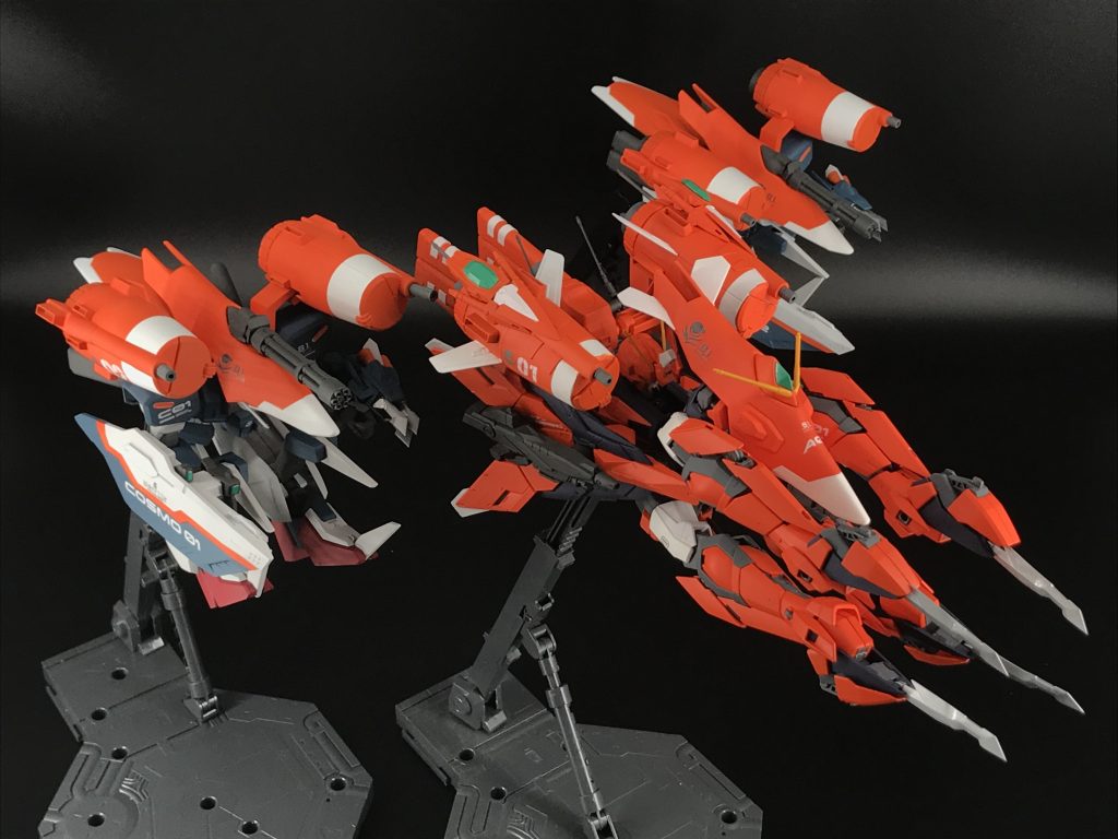 Zガンダムに出てくるヤザン隊のようにMAの小隊を組んでるガンプラを作る夢が叶いました^_^