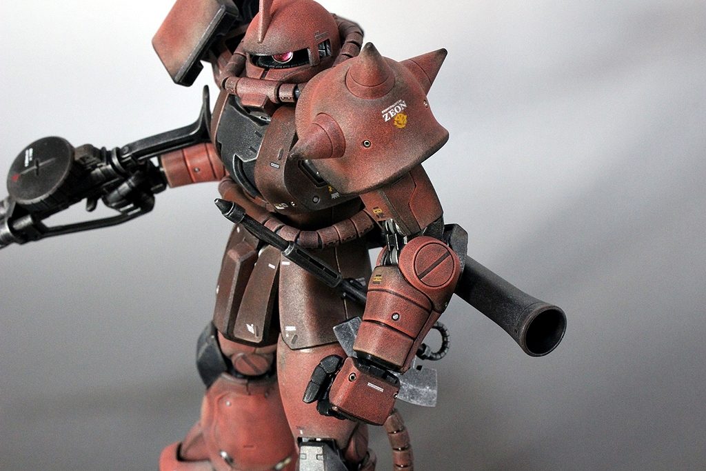 #MG MS06Sシャア専用ザク　ドライブラシ全塗装–2枚目/制作者：matever1.5 まてや