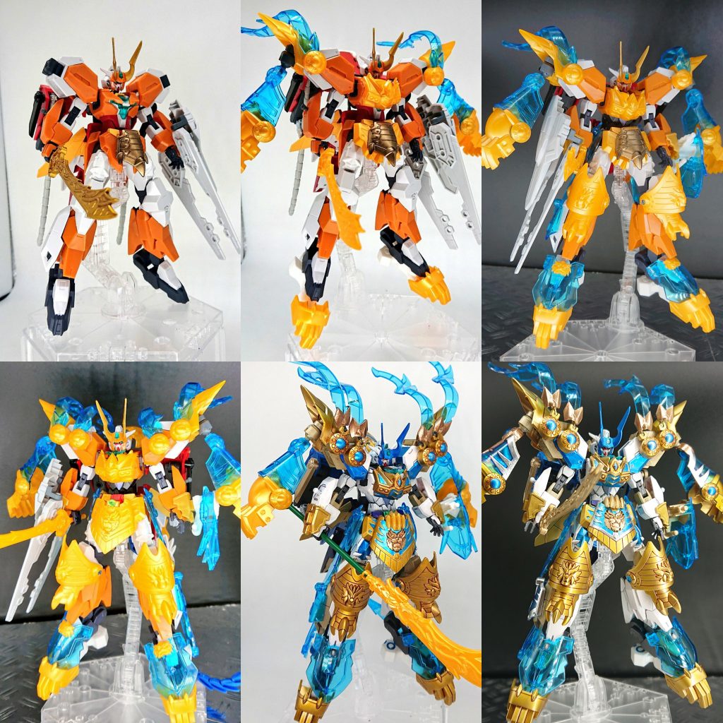 【制作過程】
だんだん形になっていく様子。
塗装したら別物になりました。
今回のギミックを使えば、他の三国伝の武将もやれそうな気がします(やるとは言ってないw)