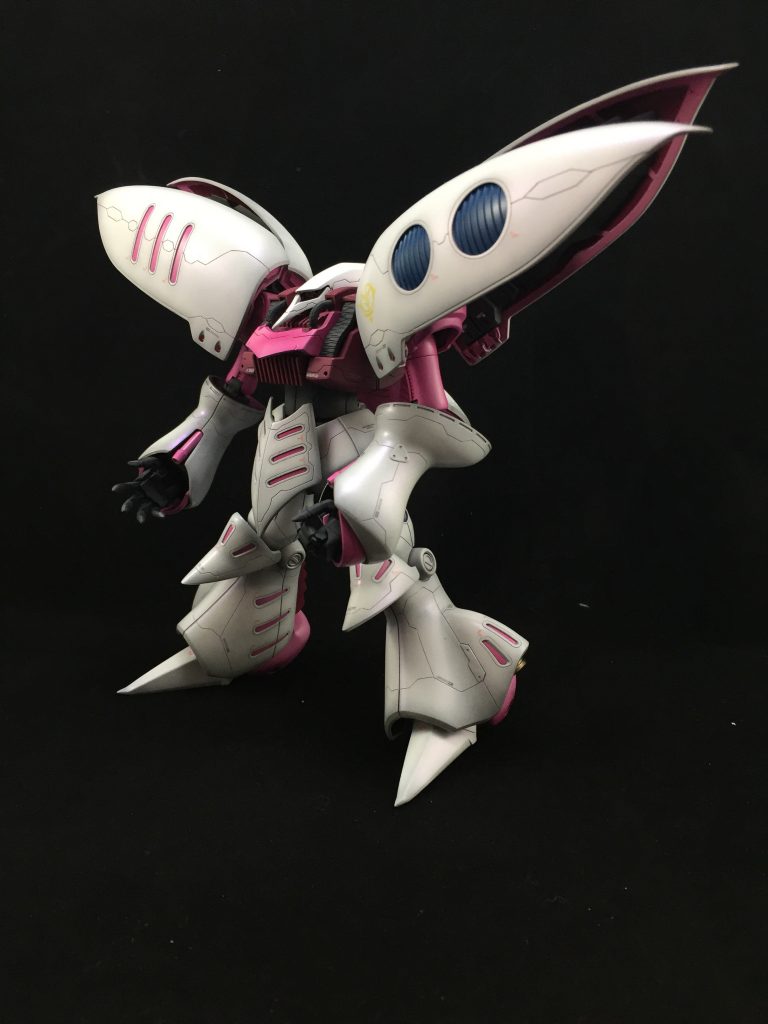 黒サフ→銀→メインカラー→影→ハイライト→半艶クリアの順で塗装。