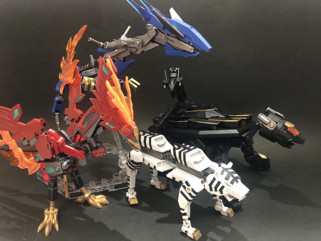 おまけ2、どうぶつさんたちだいしゅうごうだわいわい
これがやりたかったpart.2!
白虎から始まって、青龍、朱雀、玄武と、回を増すごとにどんどんデカくなっていく四神さんたち…。
ちょっと白虎だけ小さくてかわいそうになってくるなぁσ^_^;
前後編にわたってお送りしました玄武殿、及び白虎から始まった四神シリーズ、いかがだったでしょうか?
ぜひぜひご意見ご感想くださいませ!
どのガンダム、どのMBが推しか教えてくださると悦びます(*^▽^*)
気に入っていただけて、イイネいただくとさらに喜びます( ´∀`)
次回、四神のリーダー、中央の守護者!?
(もしくは4体揃った記念にまとめ記事作るかもですが…とりあえず未定)
四神編は最終回じゃないぞよ、もうちっとだけ続くんじゃ(´・ω・`)